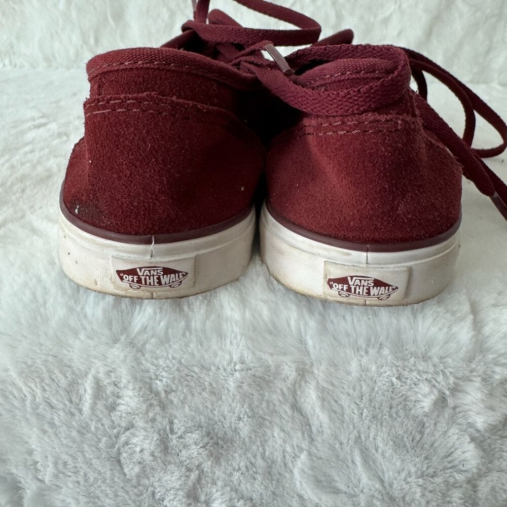 Vans Shoes Womens 6 Classic Skateboarding Sneakers Maroon Suede Leather Lace Up - Picture 5 of 8